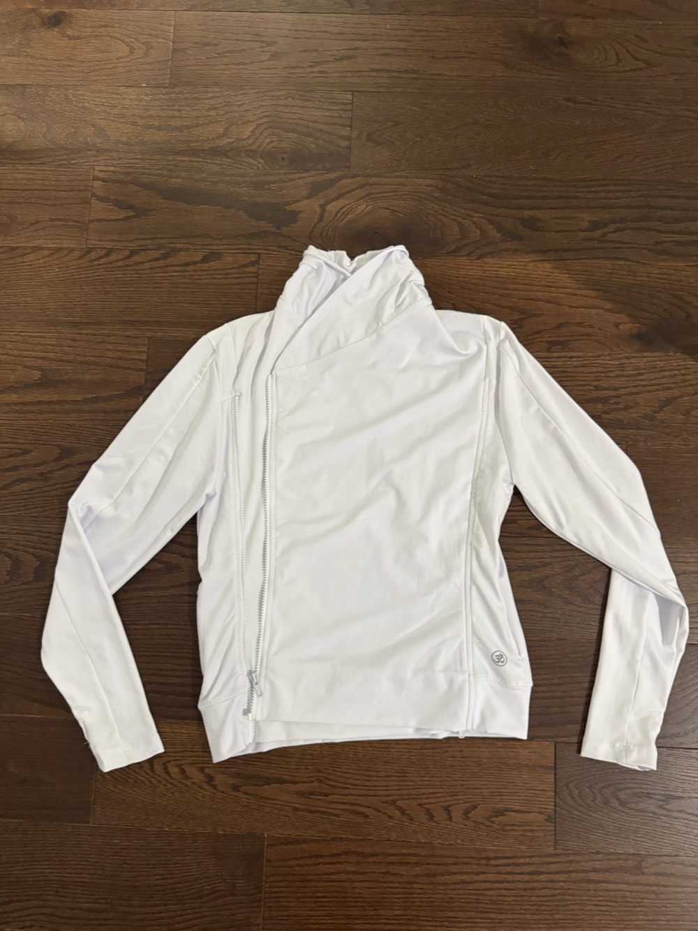 Women’s White Asymmetrical Zip Athletic Jacket